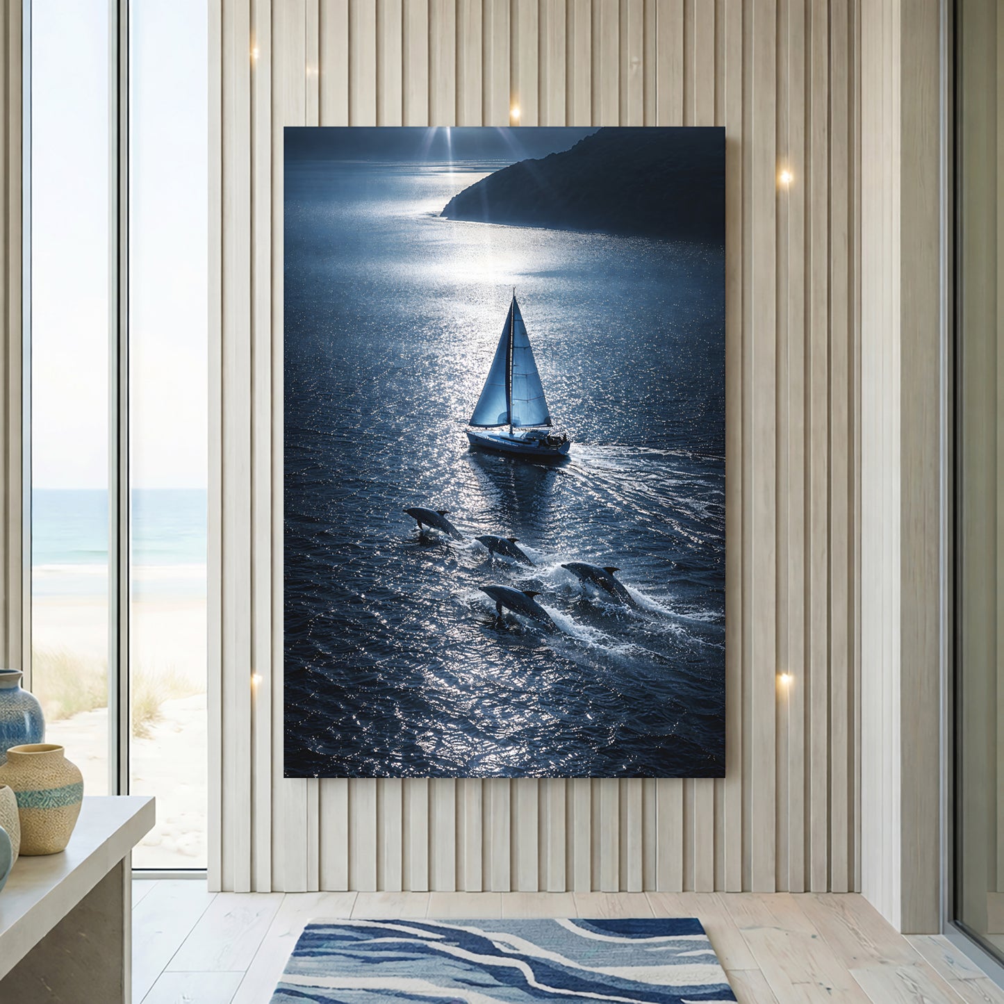 Horizon Sail with Dolphins