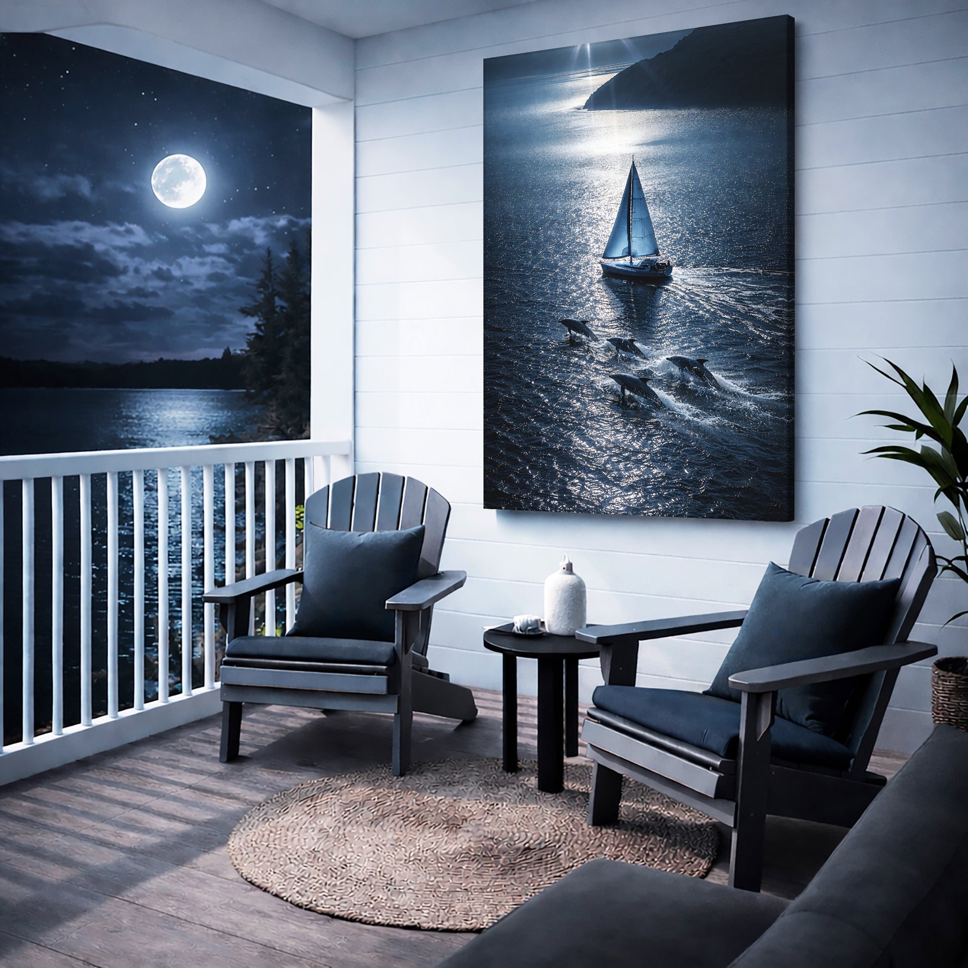 Horizon Sail with Dolphins