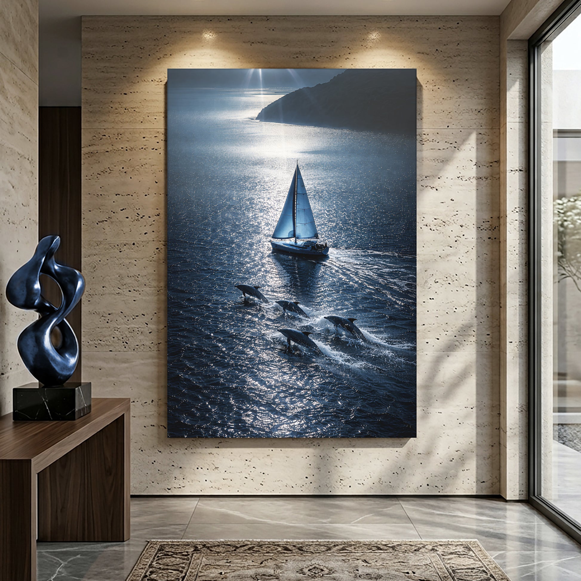 Horizon Sail with Dolphins