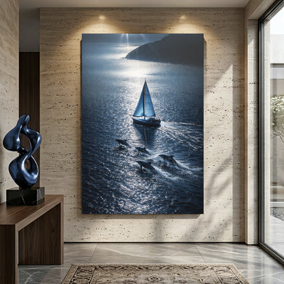 Horizon Sail with Dolphins