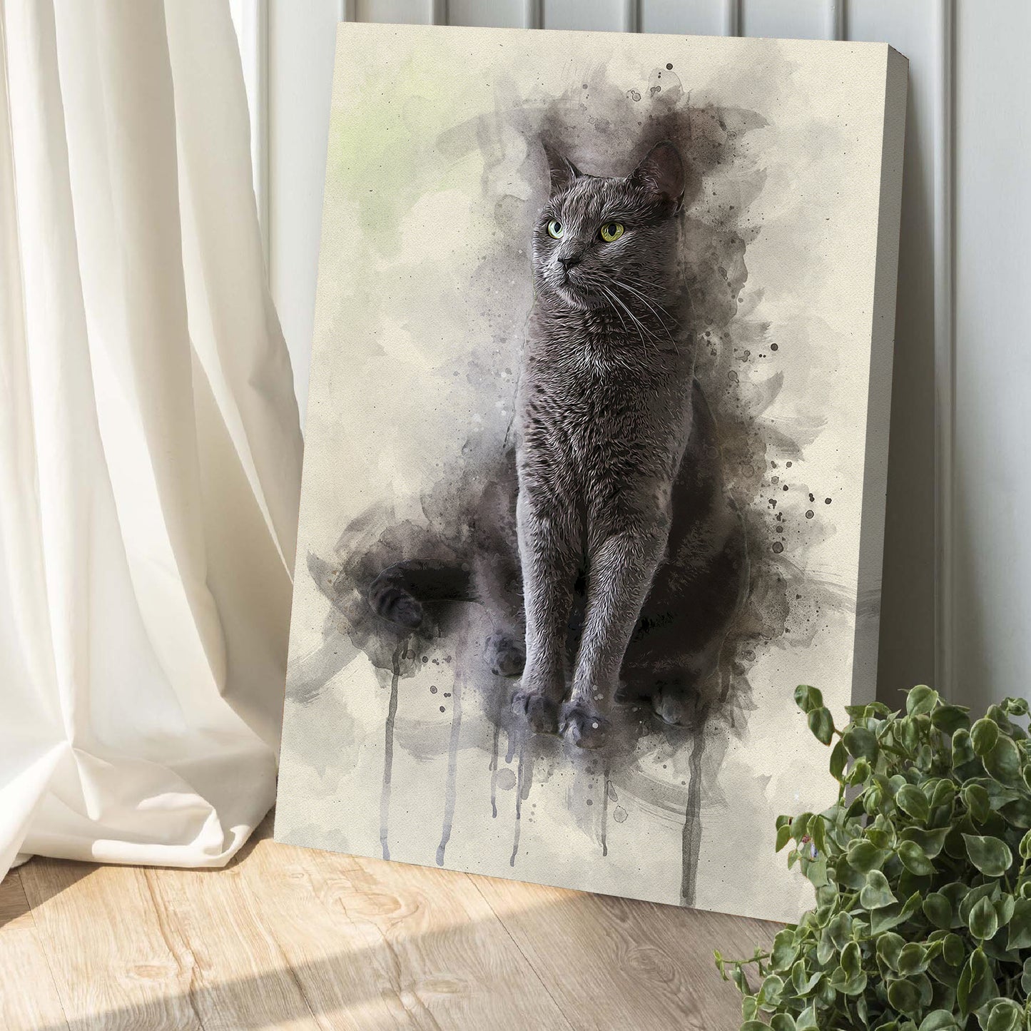 Pet Watercolor Portrait Custom Wall Art