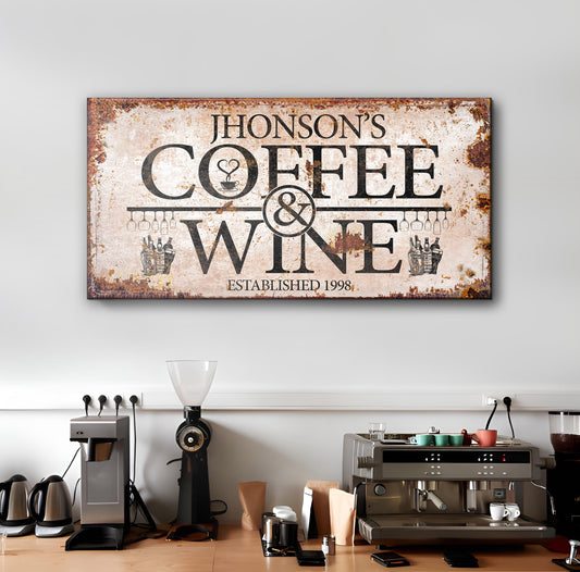 Coffee and Wine Sign Style 4 - Image by Tailored Canvases