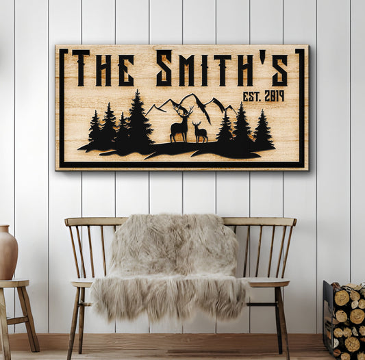Family Mountain Sign Style 2 - Image by Tailored Canvases