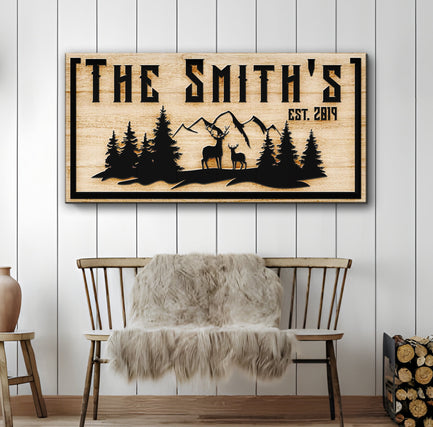 Family Mountain Sign Style 2 - Image by Tailored Canvases