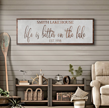 Life is Better on the Lake Sign Style 1 - Image by Tailored Canvases