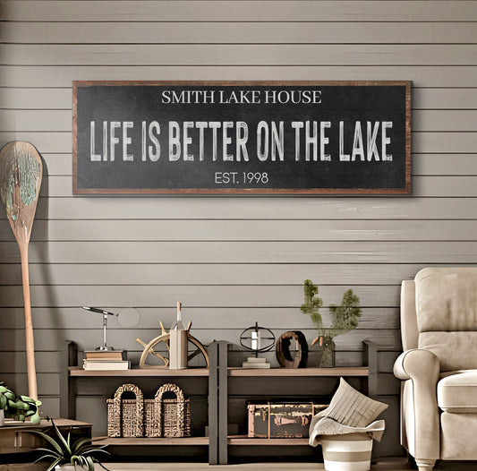 Life is Better on the Lake Sign Style 2 - Image by Tailored Canvases
