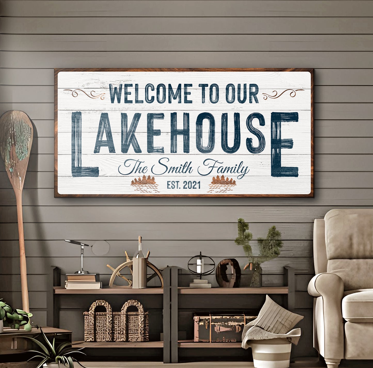 Welcome To Our Lakehouse Sign (Free Shipping)
