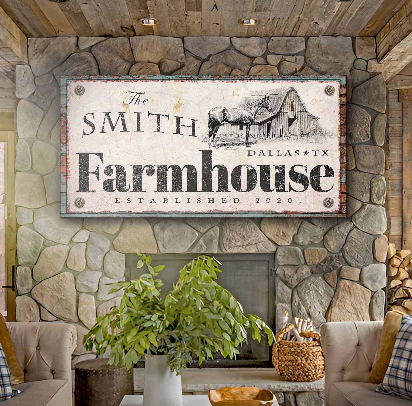Rustic Horse Farmhouse Sign II