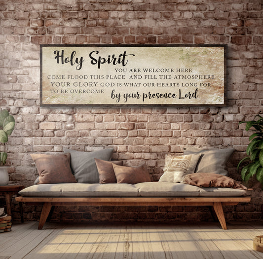 Holy Spirit You Are Welcome Here Sign Style 2 - Image by Tailored Canvases