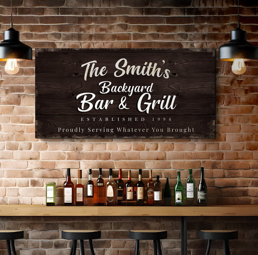 Backyard Bar & Grill Sign III Style 4 - Image by Tailored Canvases