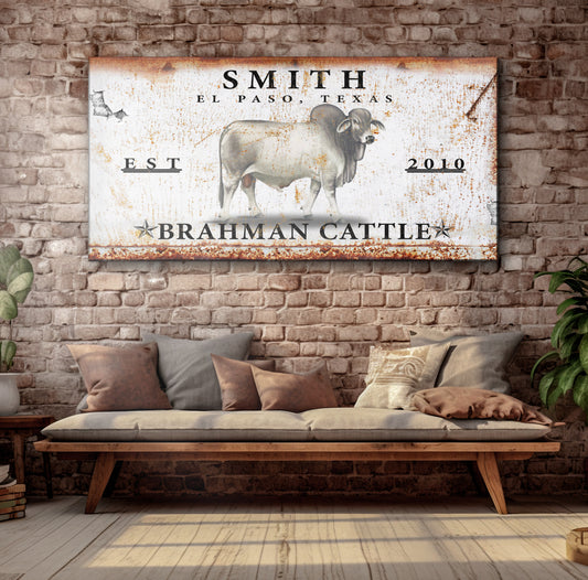 Brahman Cattle Sign Style 3 - Image by Tailored Canvases