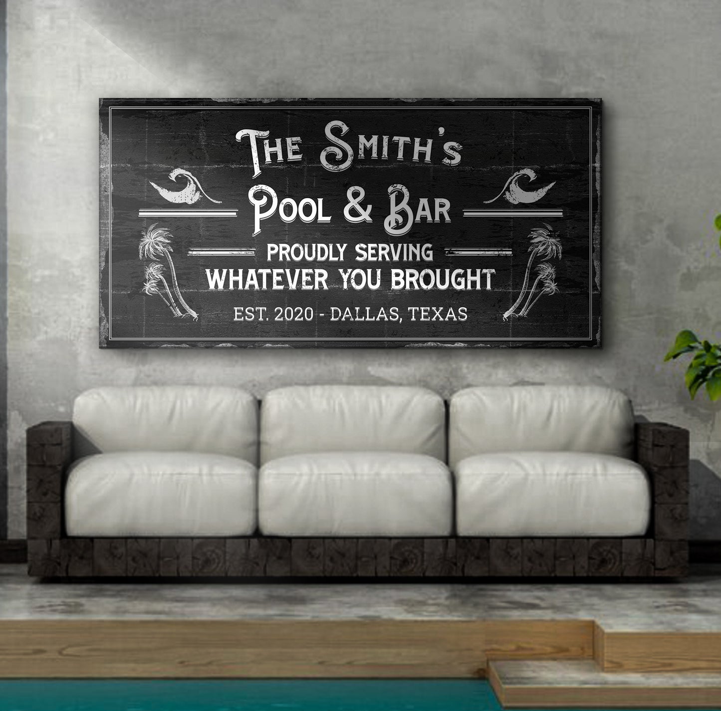 Personalized Rustic Pool And Bar Sign II
