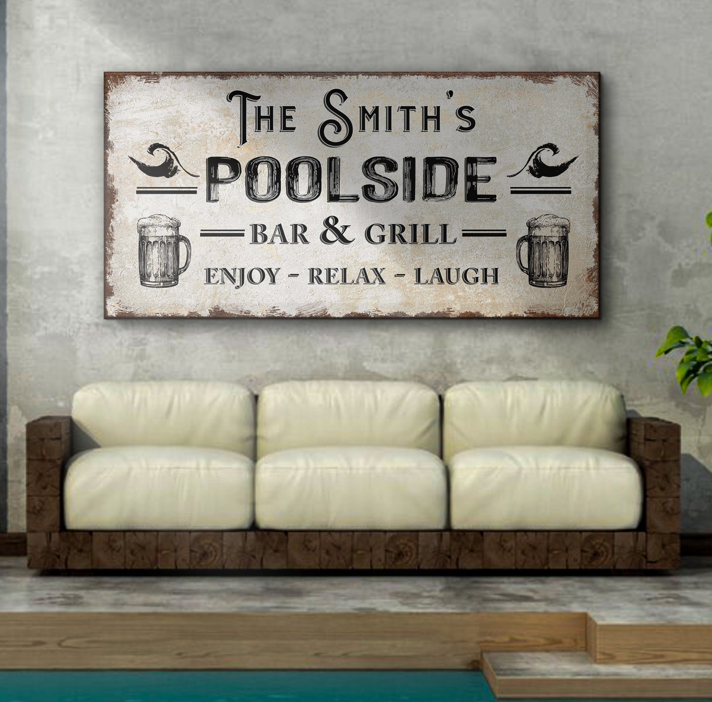 Personalized Poolside Bar And Grill Sign (Free Shipping)