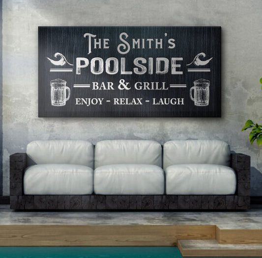 Poolside Bar and Grill Sign Style 3 - Image by Tailored Canvases