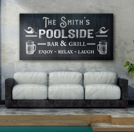 Poolside Bar and Grill Sign Style 3 - Image by Tailored Canvases