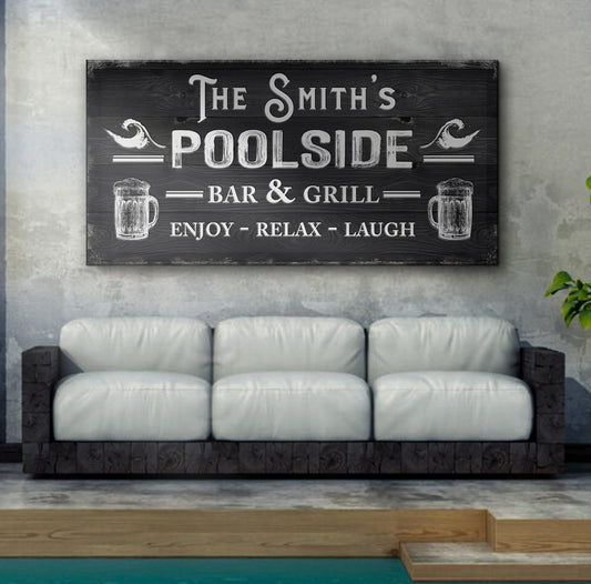 Poolside Bar and Grill Sign Style 4 - Image by Tailored Canvases