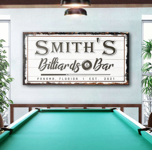 Billiards and Bar Sign Style 2 - Image by Tailored Canvases