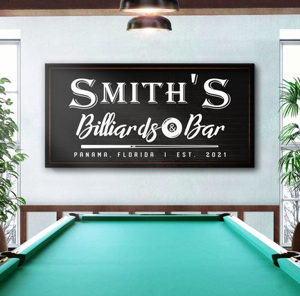 Billiards and Bar Sign Style 3 - Image by Tailored Canvases