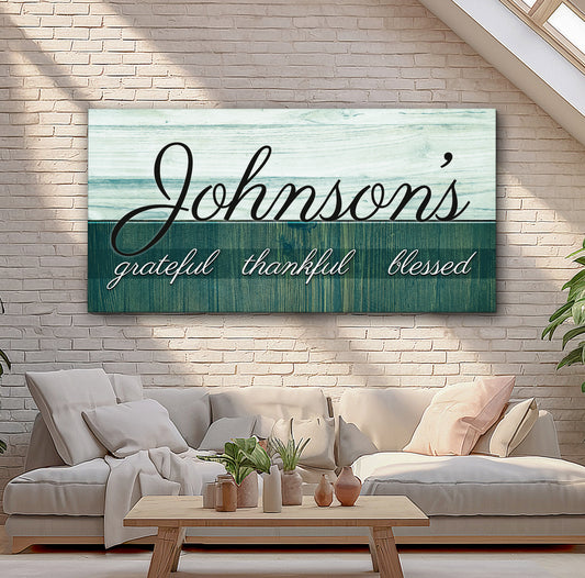Family Grateful Sign Style 2 - Image by Tailored Canvases
