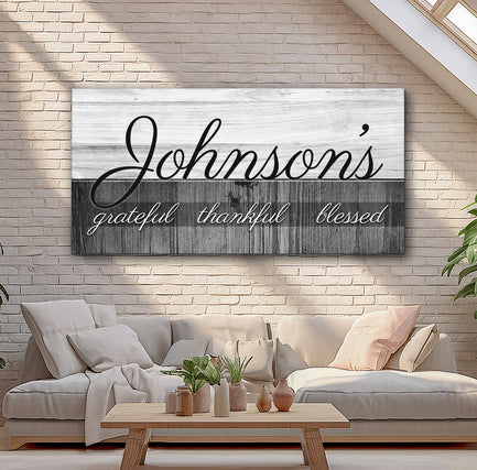 Family Grateful Sign Style 1 - Image by Tailored Canvases