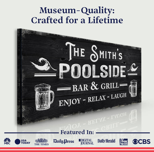Personalized Poolside Bar And Grill Sign III