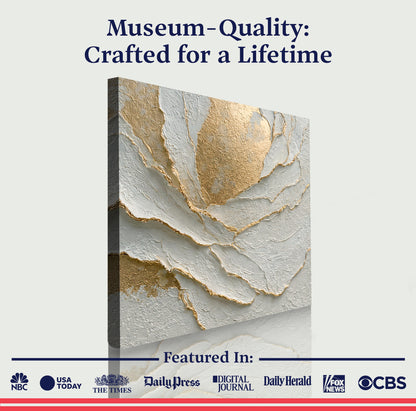 Gilded Petal Relief Wall Art