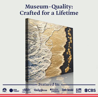 Golden Shoreline Contrast Wall Art