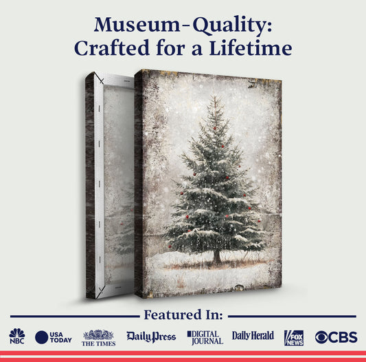 Vintage Pine Tree Christmas Wall Art III | Image by Tailored Canvases