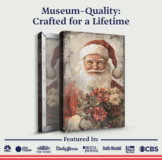 Vintage Christmas Santa Claus Wall Art | Image by Tailored Canvases
