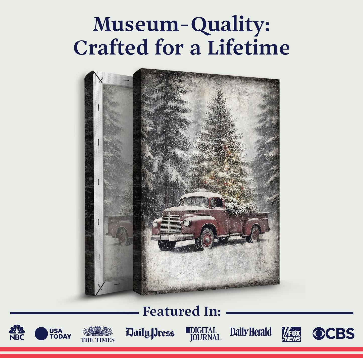 Vintage Truck With Christmas Tree Wall Art III