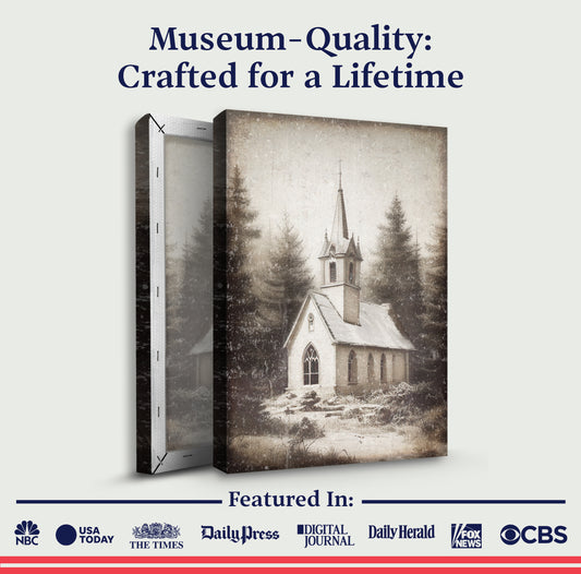 Vintage Church Christmas Wall Art III | Image by Tailored Canvases