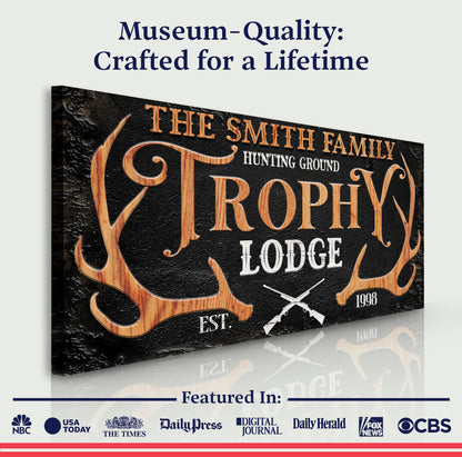 Family Hunting Trophy Lodge Sign