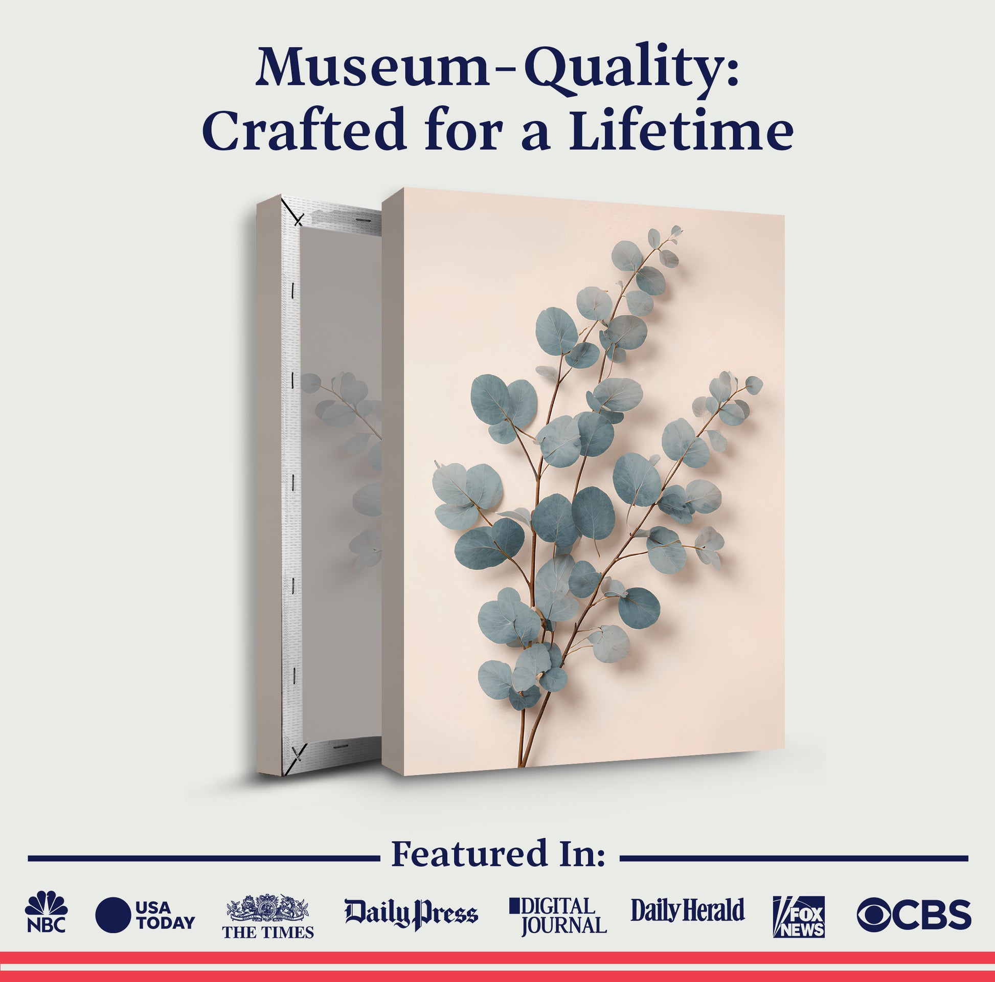 Blue and Cream Botanical — Eucalyptus In Dusty Blue