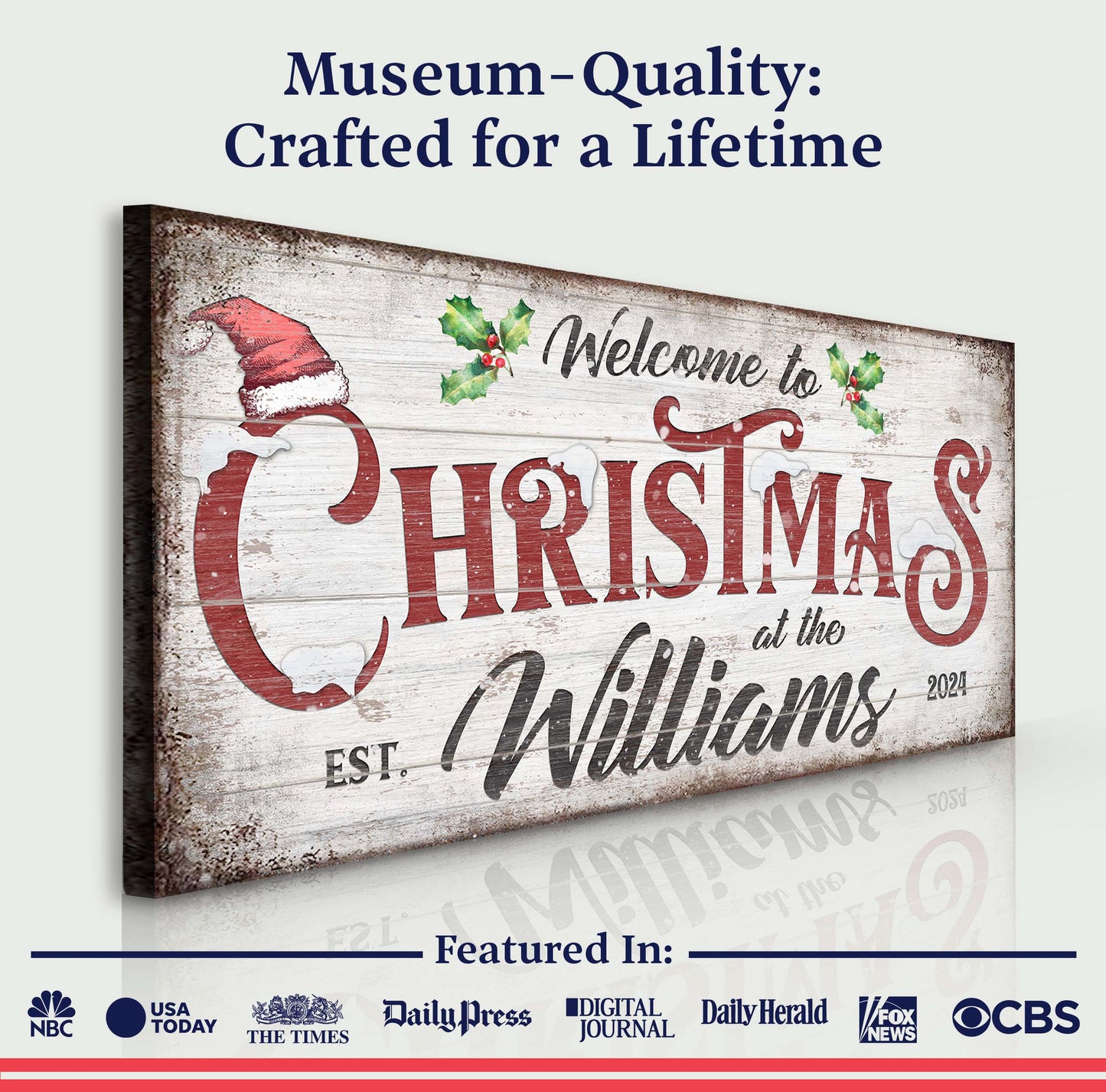 Family Welcome To Christmas Sign V