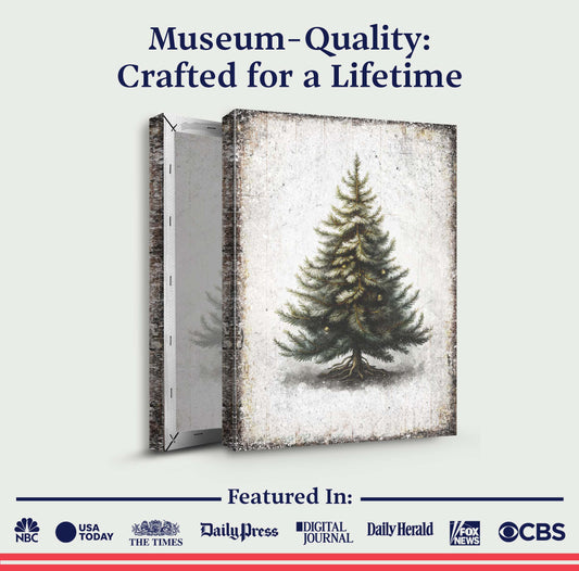 Vintage Pine Tree Christmas Wall Art | Tailored Canvases