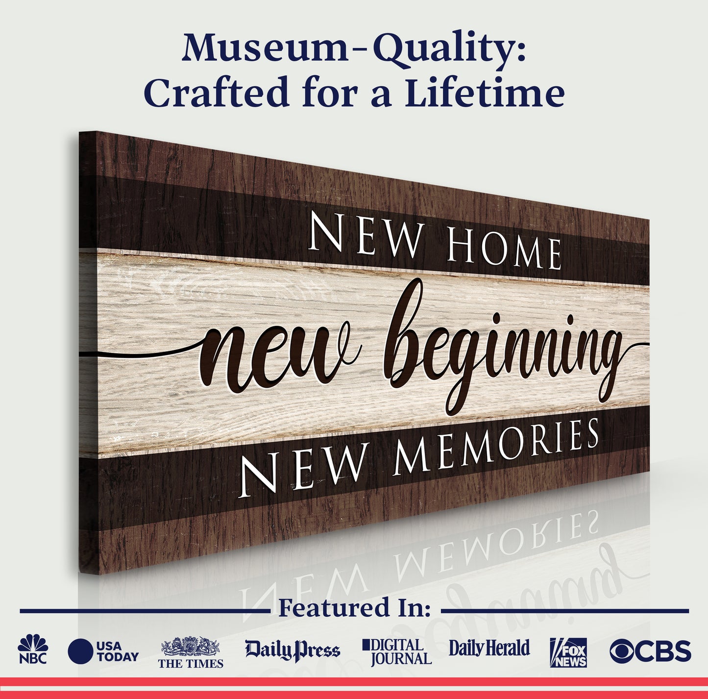 New Home New Beginning New Memories Sign III