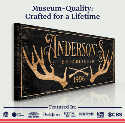 Personalized Family Antler Sign II