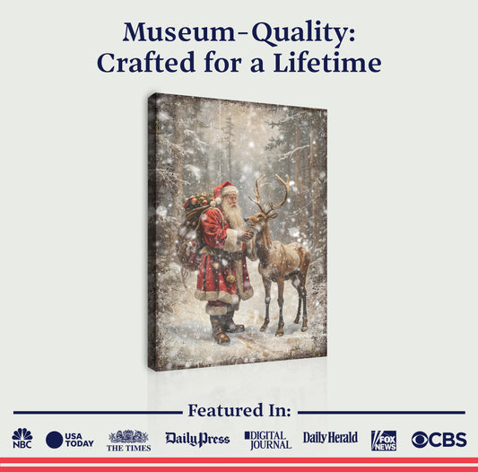 Vintage Woodland Santa Christmas Wall Art II