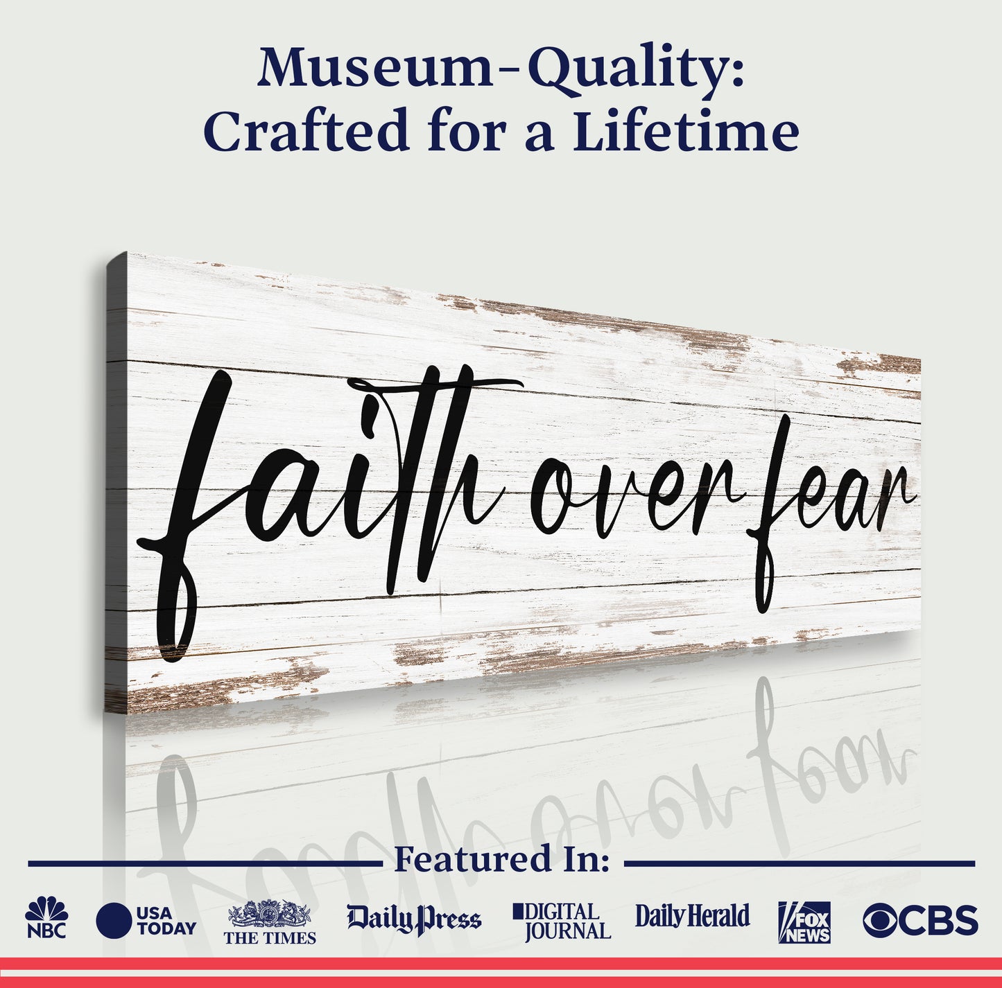 Faith Over Fear Faith Sign III