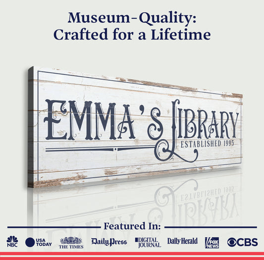 Personalized Library Sign II