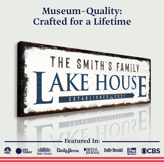 Family Lake House Arrow Sign