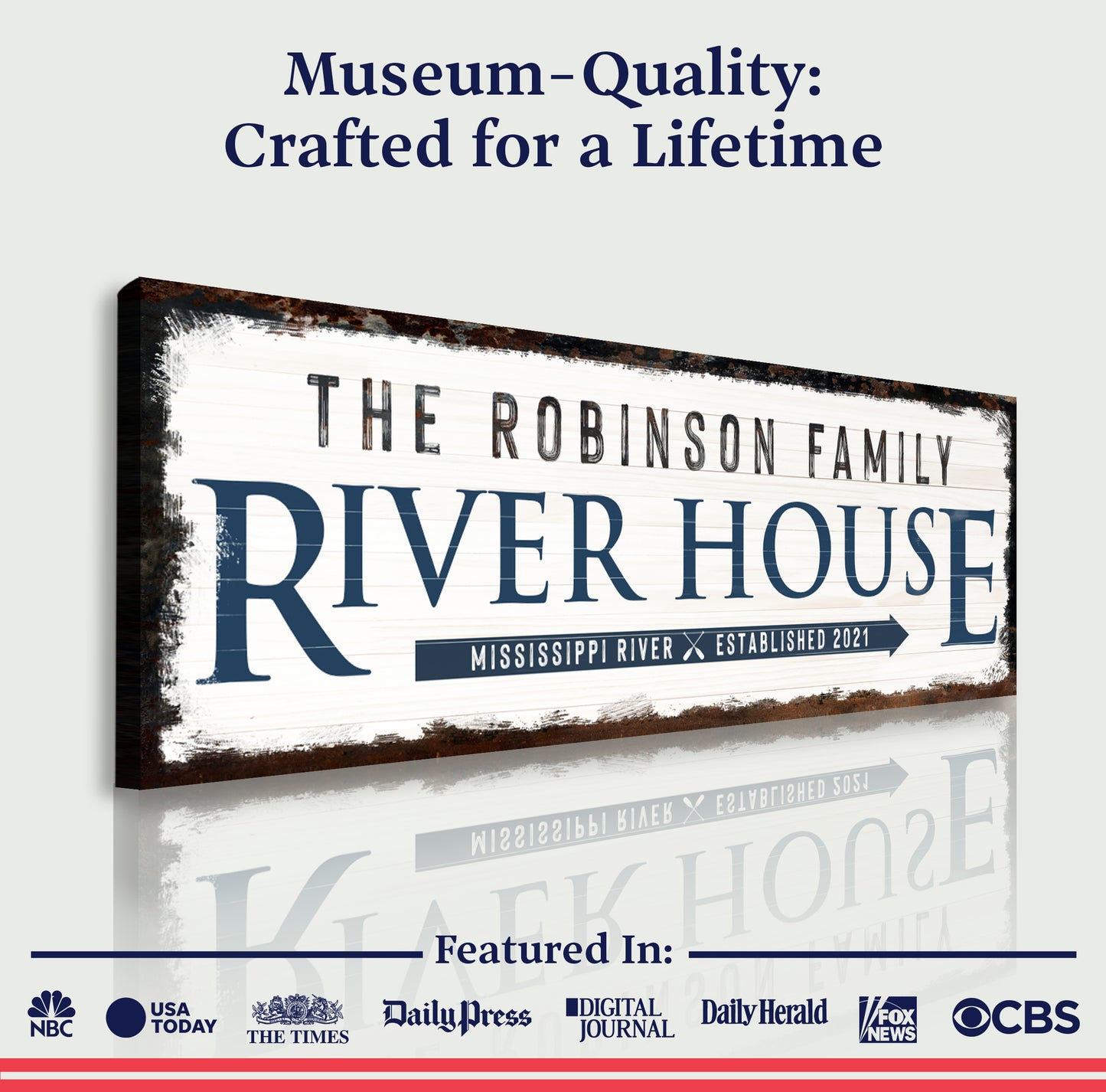Family River House Arrow Sign (Free Shipping)