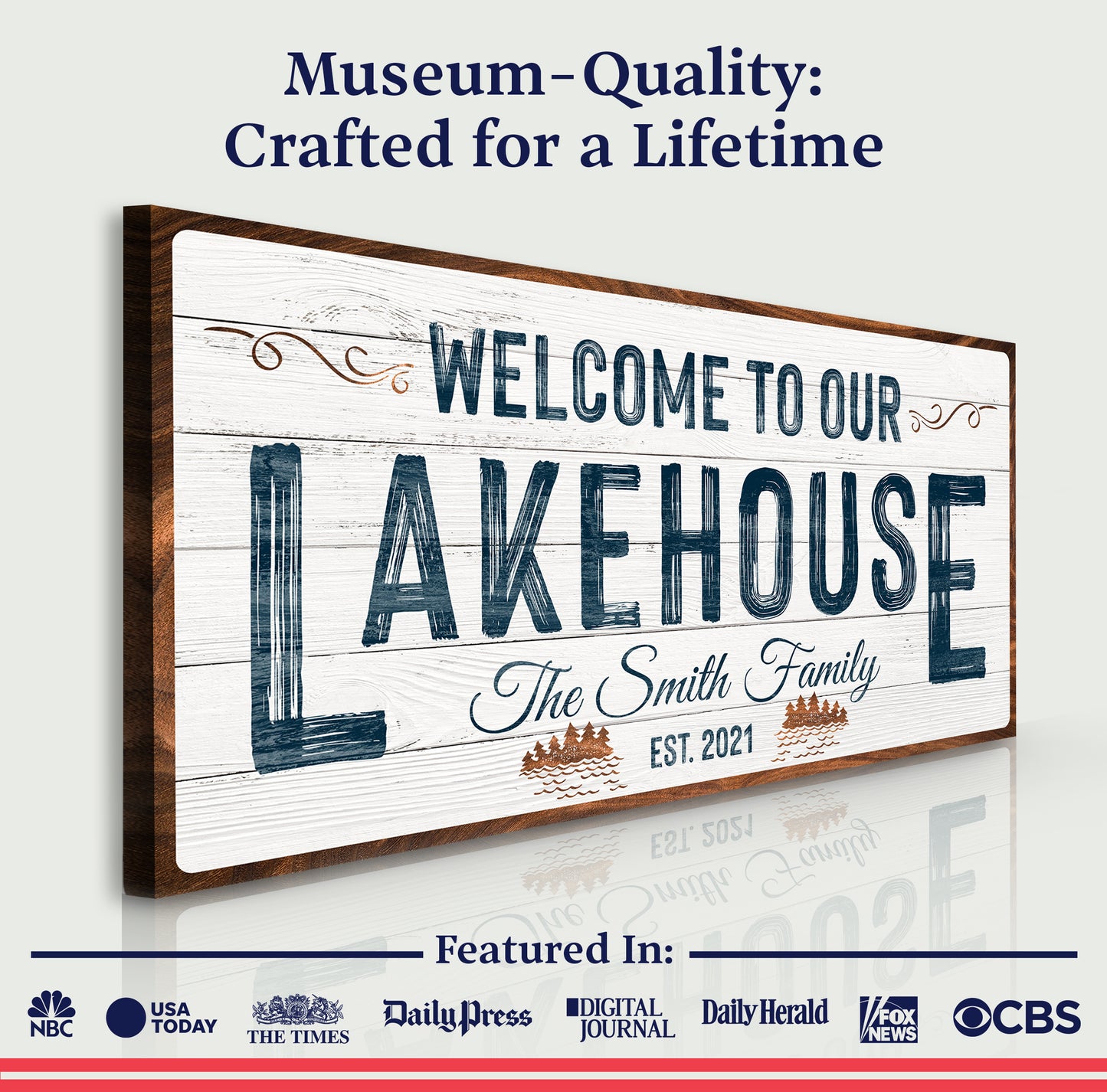 Welcome To Our Lakehouse Sign (Free Shipping)