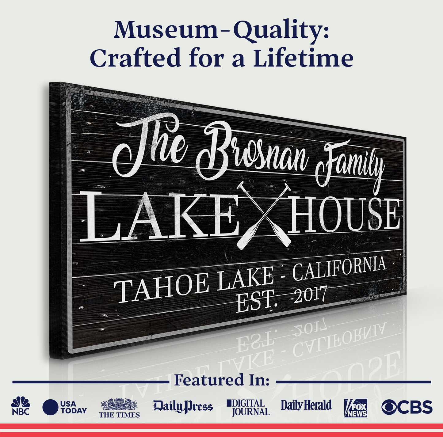 Family Lake House Paddle Sign II (Free Shipping)