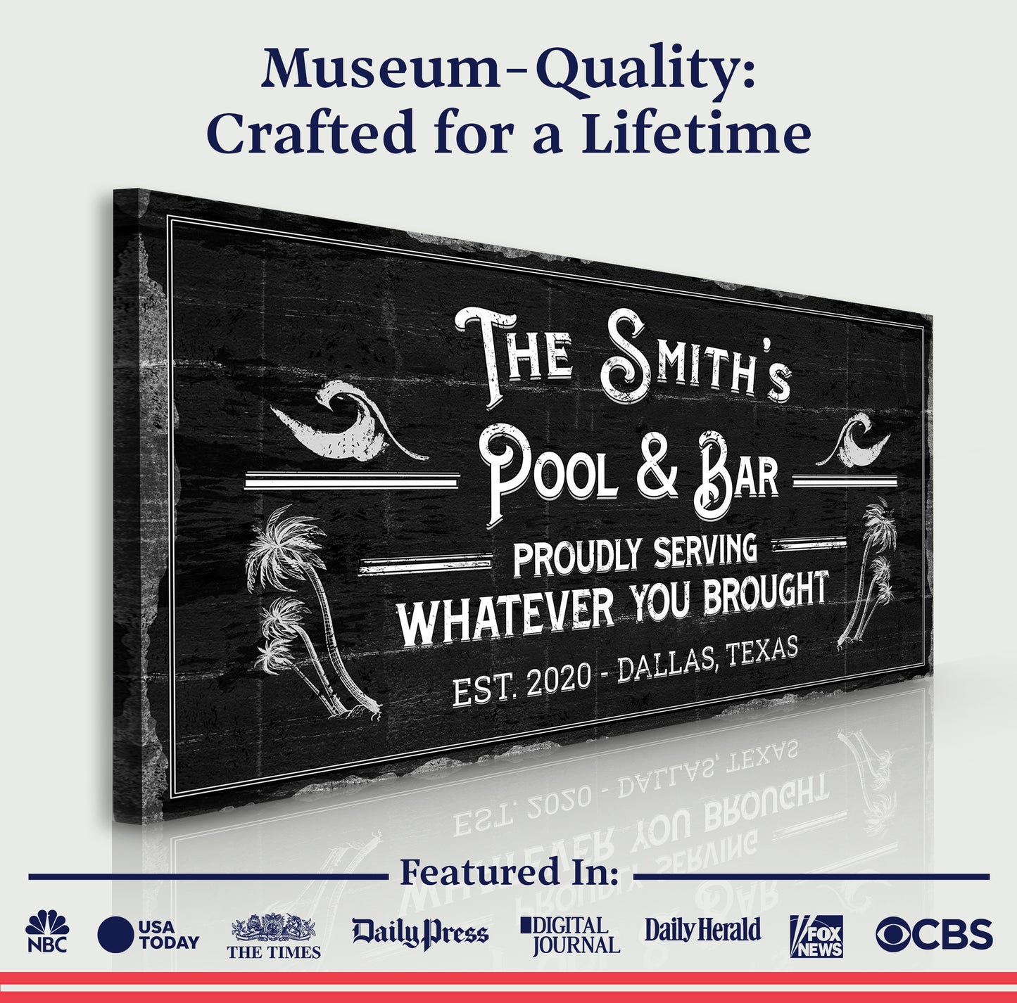 Personalized Rustic Pool And Bar Sign II