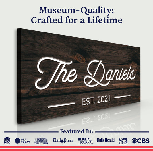 Wooden Family Name Sign