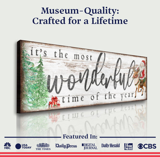 It's The Most Wonderful Time Of The Year Christmas Sign II | Image by Tailored Canvases