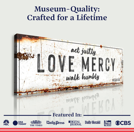 Act Justly Love Mercy Walk Humbly Faith Sign - Image by Tailored Canvases