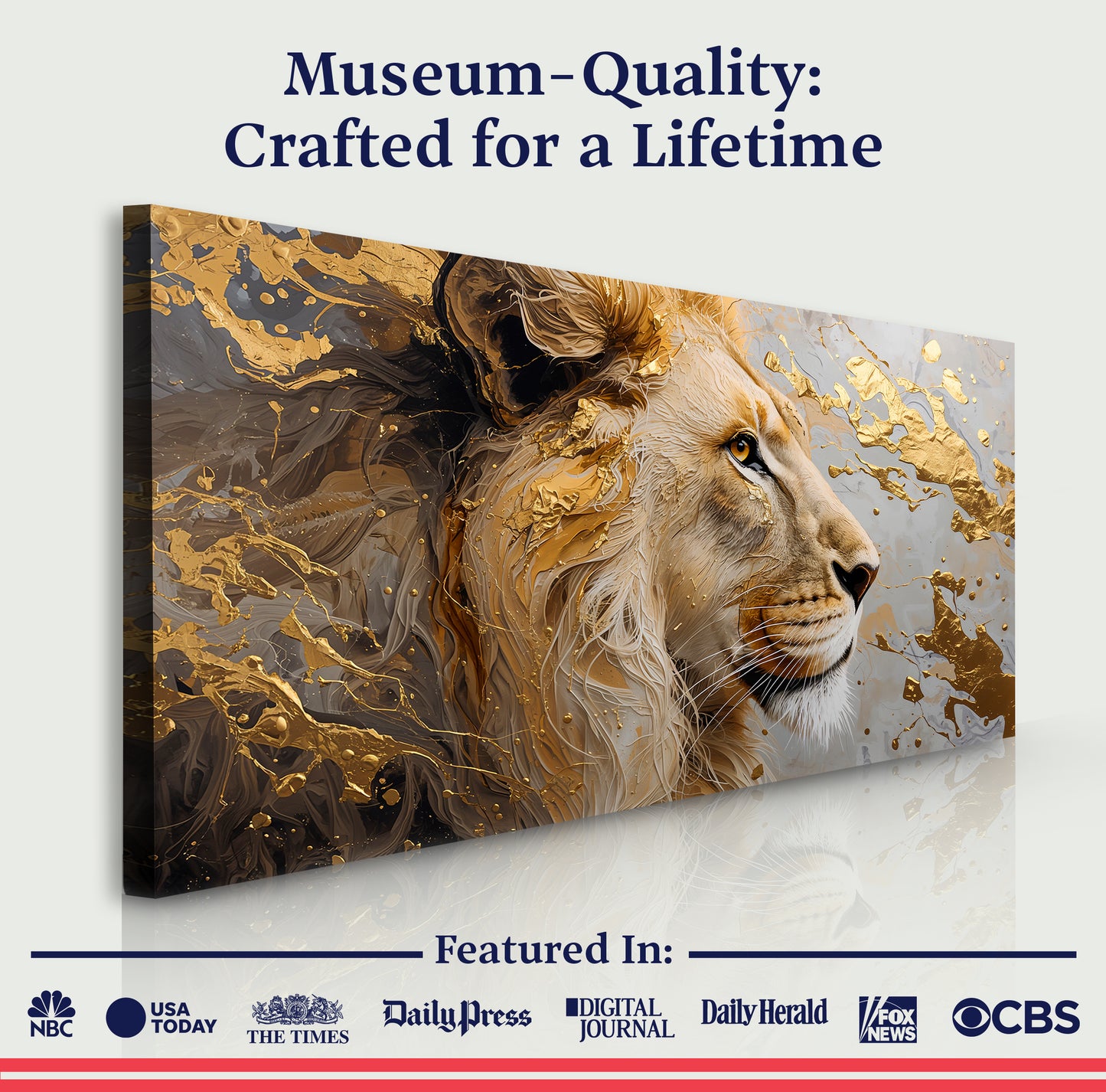 Golden-eyed Lion Abstract Wall Art