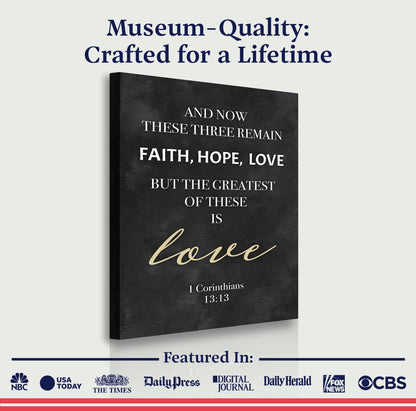 Faith, Hope, Love – 1 Corinthians 13:13 Wall Sign IV